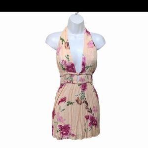 Illa Illa Backless Halter Mini Dress M Roman Gauze Beachy #15